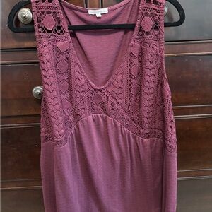 Maurices Maroon Purple Lace Top